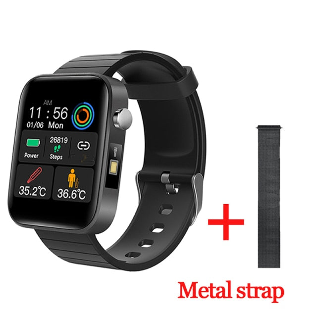 SmartWatch Body Temperature T68 + Torch + Thermometer + Pulse + Blood Pressure + Oxygen Monitor