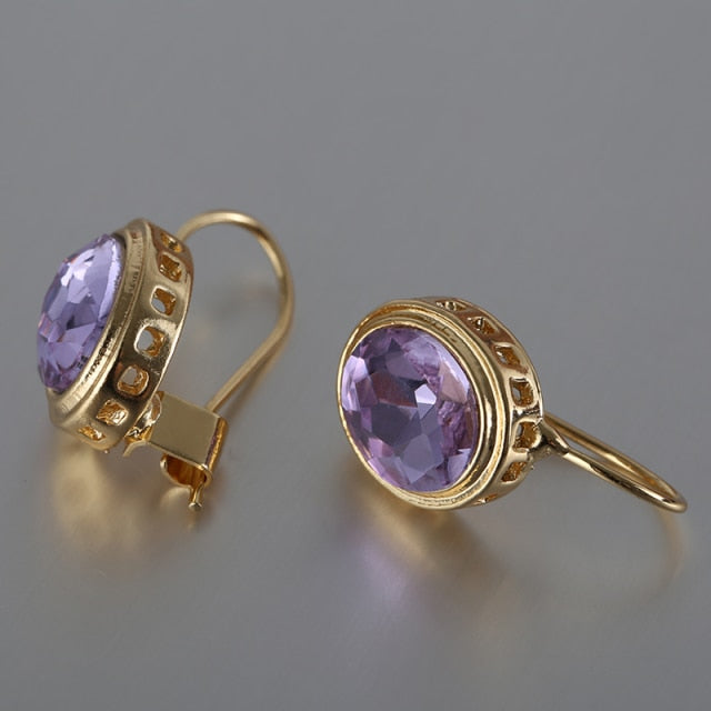 Crystal Drop Earrings 14K & 18K Gold-Filled With Rhinestones