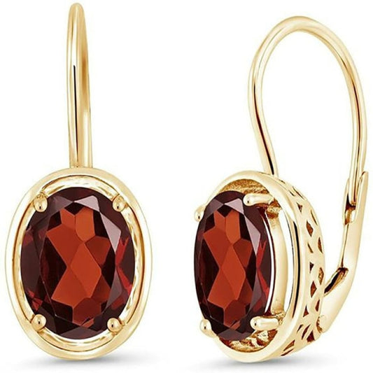 Crystal Drop Earrings 14K & 18K Gold-Filled With Rhinestone Gem Centrepiece