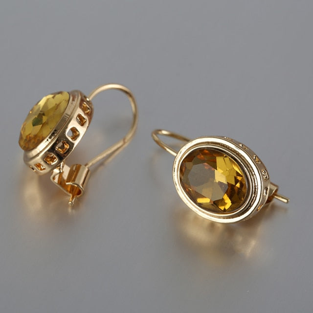 Crystal Drop Earrings 14K & 18K Gold-Filled With Rhinestones