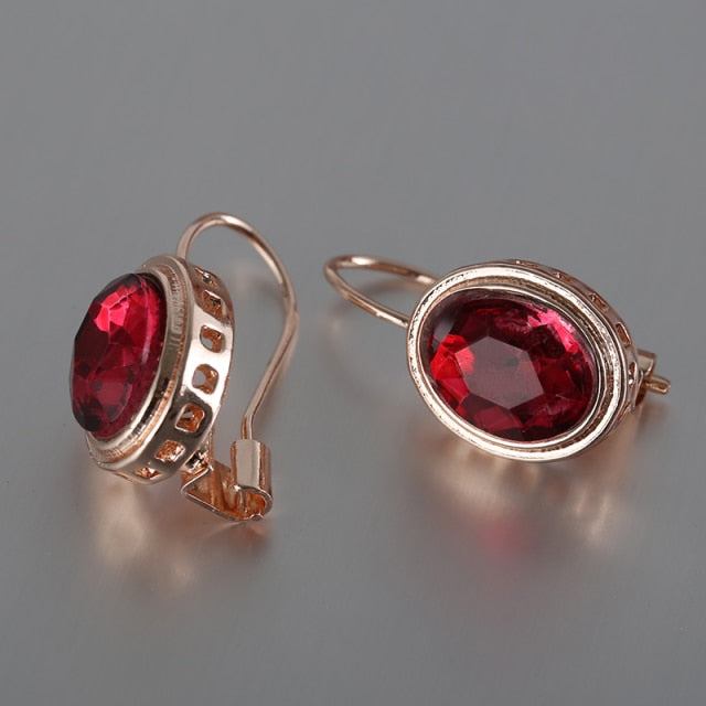 Crystal Drop Earrings 14K & 18K Gold-Filled With Rhinestones