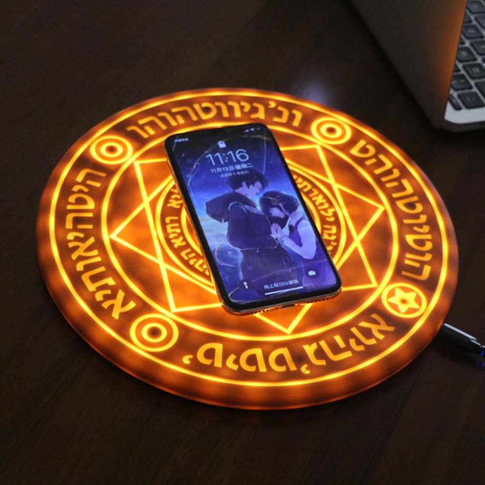 Magic Circle Qi Wireless Glowing Mobile Phone Fast Charger Charging Pad