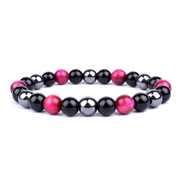 Energy Bracelet Tiger's Eye, Black Obsidian, Hematite
