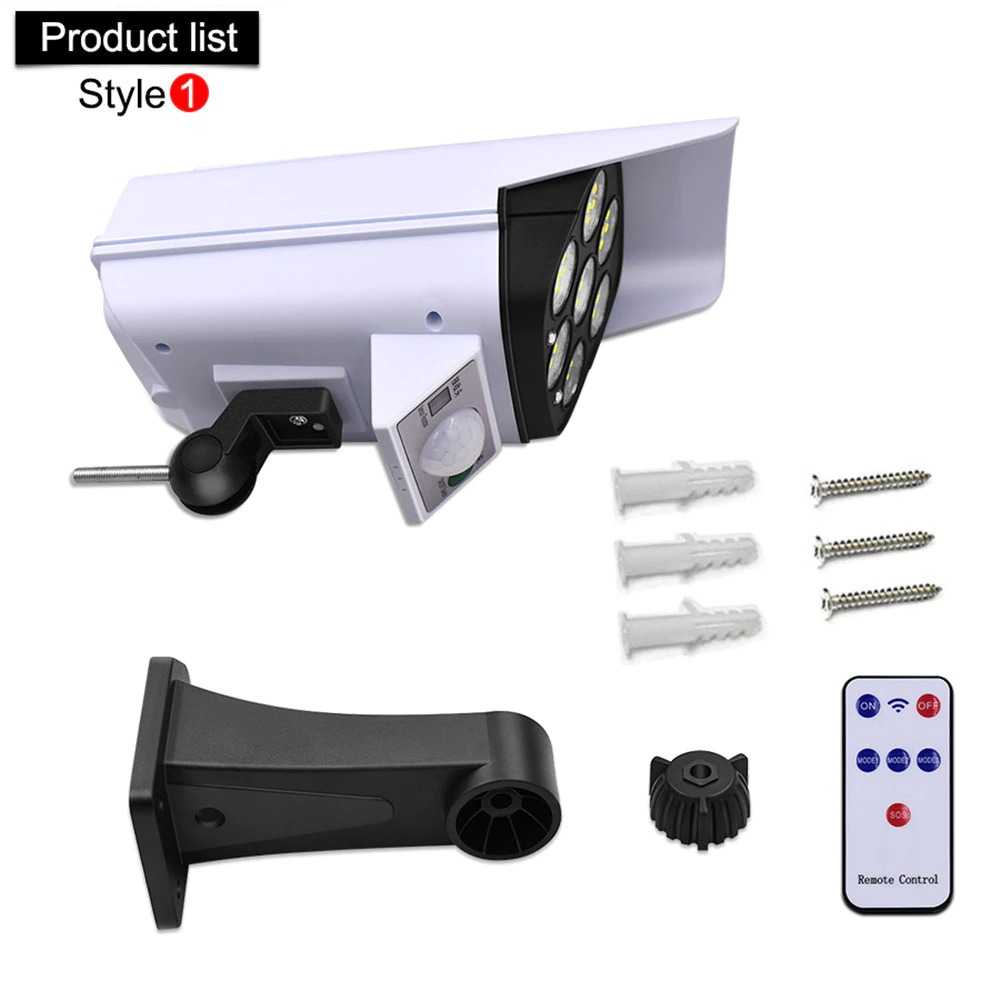 Dummy Security Camera Fake CCTV with Real Floodlight Motion Sensor Waterproof Spotlight