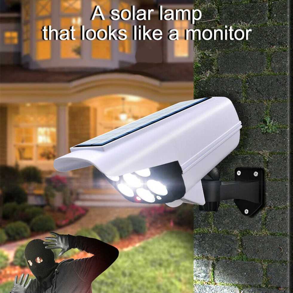 Dummy Security Camera Fake CCTV with Real Floodlight Motion Sensor Waterproof Spotlight