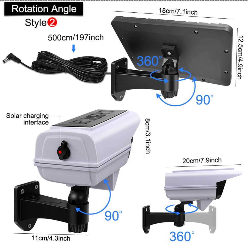 Dummy Security Camera Fake CCTV with Real Floodlight Motion Sensor Waterproof Spotlight