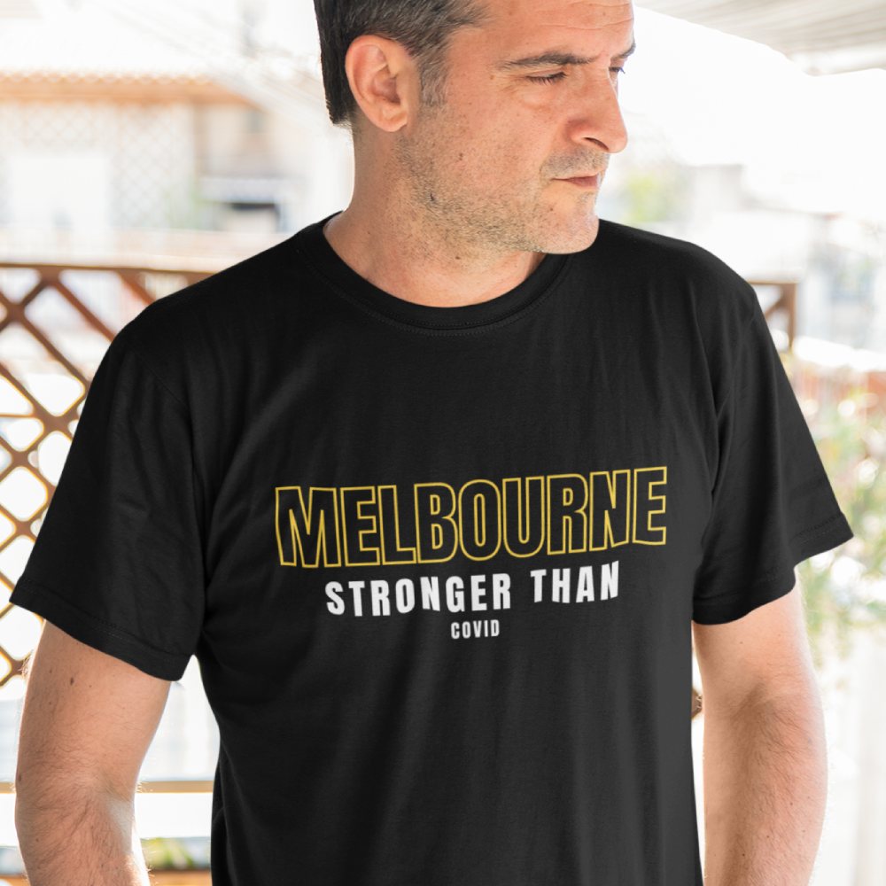 Men's T-shirt "Melbourne Stronger than COVID" - Slogan Tee