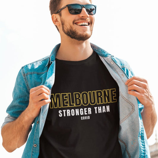 Men's T-shirt "Melbourne Stronger than COVID" - Slogan Tee