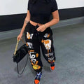 Women's Punk Sweatpants Emo Baggy Relaxed Fit Track Pants