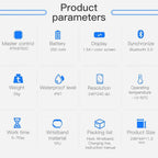 Smart Watch Body Monitor T68 Torch Thermometer Pulse Blood Pressure Oxygen