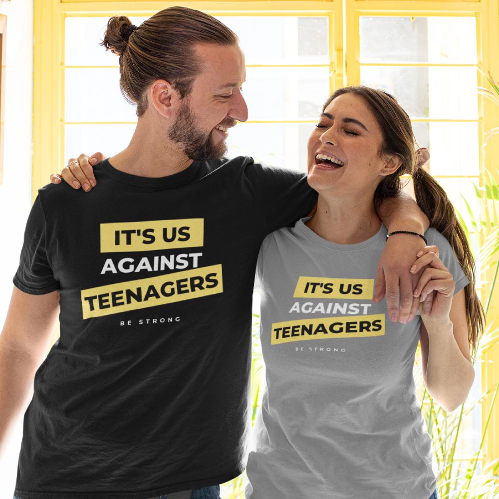 "It's Us Against Teenagers" (Gen Z) - Men's T-Shirt Funny Slogan Gifts