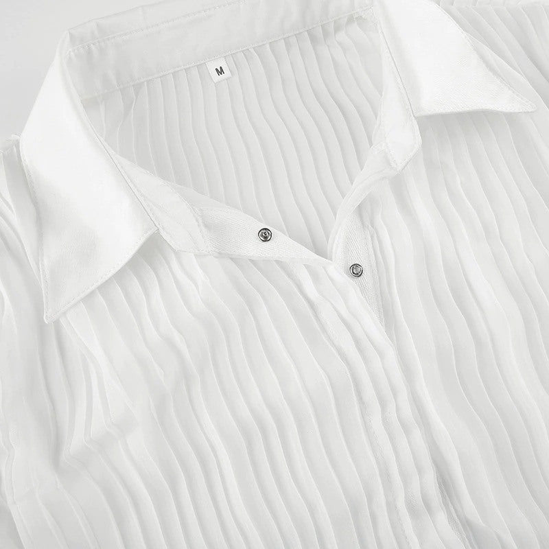 Sheer Top Flare Sleeve Blouse Vintage Gothic Design with French Lace Cuffs