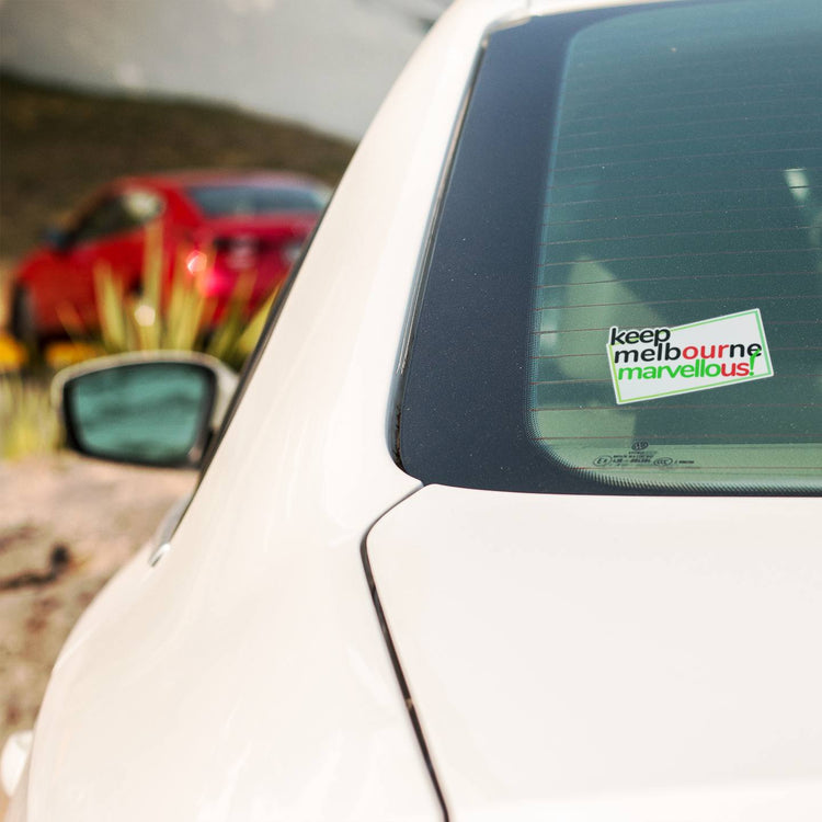 Keep Melbourne Marvellous! Hoddle Grid Stickers - Garden State White Background, 10cm x 7cm